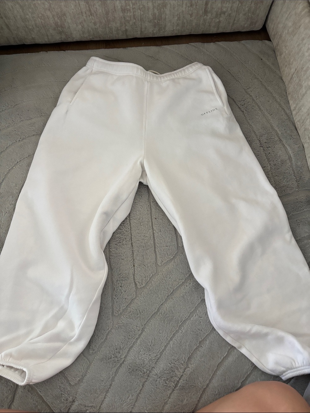 aerie White Track Joggers